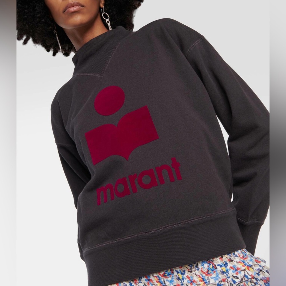 Isabel Marant Charcoal and Burgundy Turtleneck Sweater